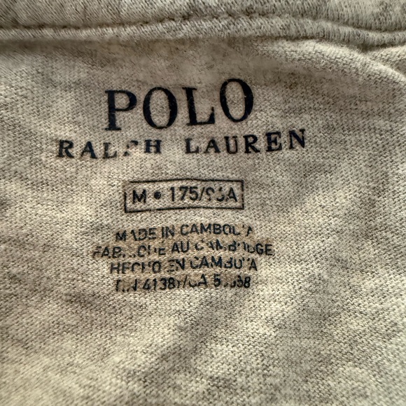 Cotton Polo by Ralph Lauren Light Gray Short Sleeve Tee - Picture 3 of 4